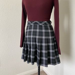 Black and white plaid schoolgirl skirt